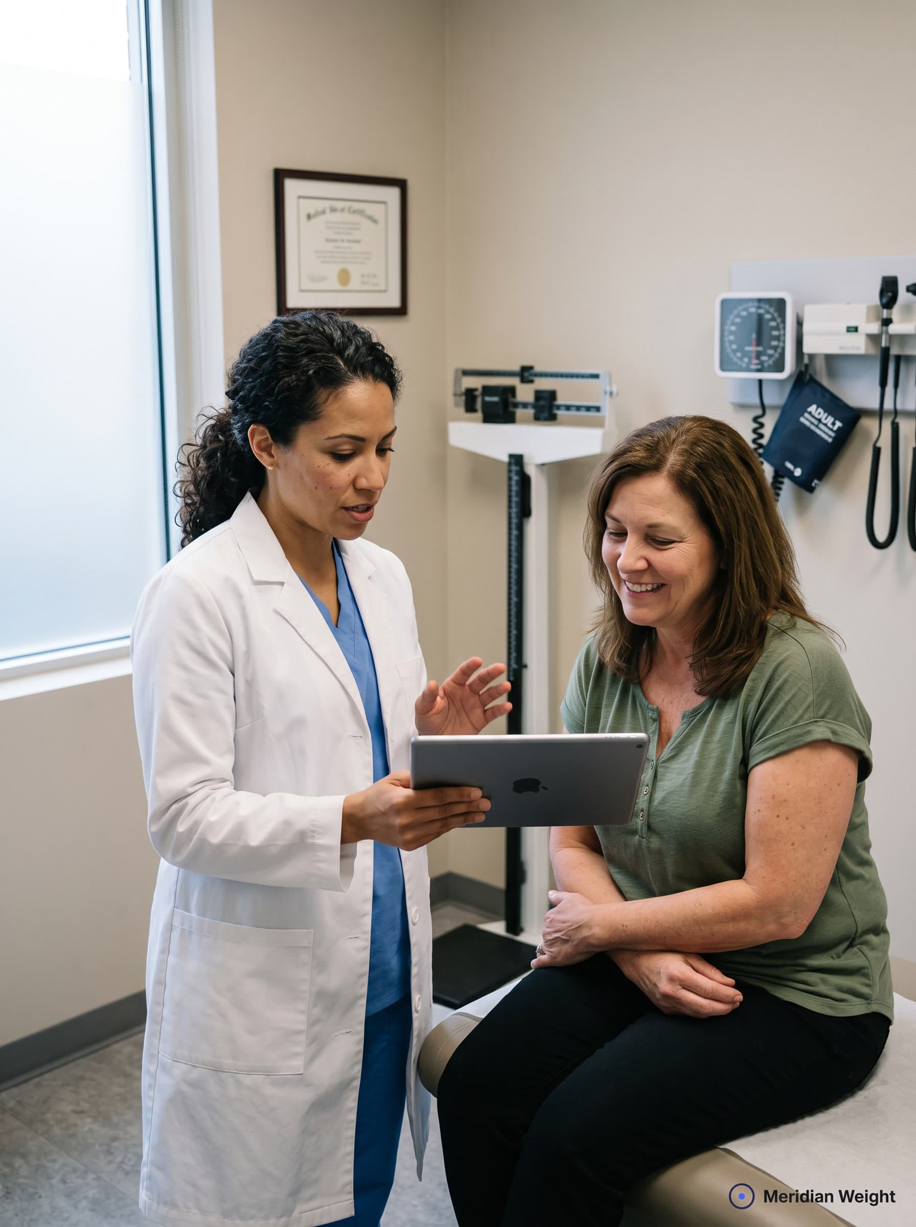 Drop a photo: provider with patient